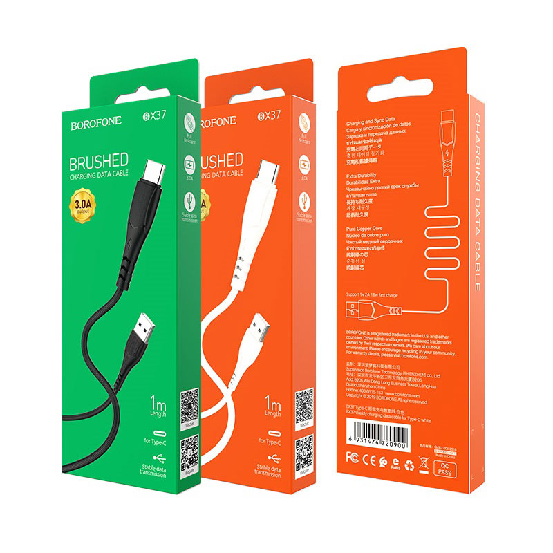 borofone-bx37-wieldy-charging-data-cable-for-usb-c-packages Кабель USB на USB-C BX37 1
